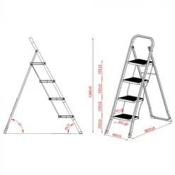 Budgetline Huishoudtrap Inklapbaar Wit 4 Treden -Sideal Standard Winkel 2031 size