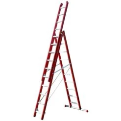 4tecx Reformladder 3-delig Aluminium 3 X 12 Met Stalen Balk