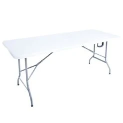 Inklapbare Kunststof Tafel 152x70 Cm Wit