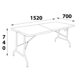 Inklapbare Kunststof Tafel 152x70 Cm Wit -Sideal Standard Winkel 6753 size 2 1 kopie 2