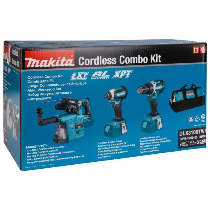 Makita DLX3106TW1 18 V Combiset Voor (slag)schroeven En Boren In Hout En Beton 7 Makita DLX3106TW1 18 V Combiset Voor (slag)schroeven En Boren In Hout En Beton - Afbeelding 5