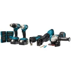 Makita DLX5068TX1 18 V Combiset Voor (slag)schroeven, Boren, Slijpen En Zagen En Met Multitool -Sideal Standard Winkel DLX5068TX1 C2R0 s102