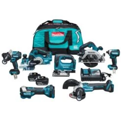 Makita DLX7019TX1 18 V Combiset Voor (slag)schroeven, Boren, Slijpen, Schaven En Zagen En Met Multitool -Sideal Standard Winkel DLX7019TX1 C1C0