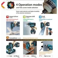 Makita DTP141RTJ 18 V Hybride Boor-/schroefmachine -Sideal Standard Winkel dtp141 2