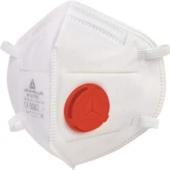 DELTAPLUS Doos Met 15 Wegwerp Halfgelaatsmaskers Ffp3 Met Uitademv - Vertikale Plooi